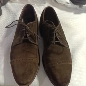 FootJoy Suede Derby Golf Shoes In Brown 9.5 D Excellent Condition Oxford Lace Up